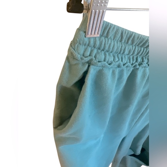 Zenana Wide Leg Pull On Pants Size XL Soft Teal Blue Cropped Length Stretch - Picture 4 of 14